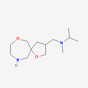 molecular formula C13H26N2O2 B8108619 N-(1,7-dioxa-10-azaspiro[4.6]undecan-3-ylmethyl)-N-methylpropan-2-amine 