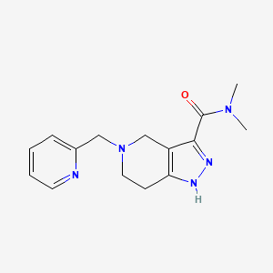 molecular formula C15H19N5O B8108624 N,N-Dimethyl-5-(pyridin-2-ylmethyl)-4,5,6,7-tetrahydro-1H-pyrazolo[4,3-c]pyridine-3-carboxamide 