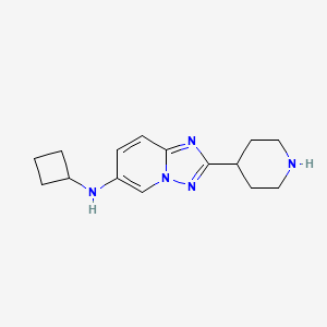 molecular formula C15H21N5 B8108694 N-Cyclobutyl-2-(piperidin-4-yl)-[1,2,4]triazolo[1,5-a]pyridin-6-amine 