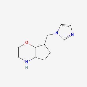 molecular formula C11H17N3O B8108719 7-((1H-Imidazol-1-yl)methyl)octahydrocyclopenta[b][1,4]oxazine 