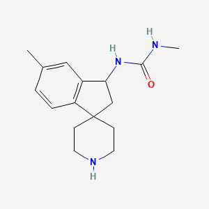 molecular formula C16H23N3O B8108722 1-Methyl-3-(6-methylspiro[1,2-dihydroindene-3,4'-piperidine]-1-yl)urea 