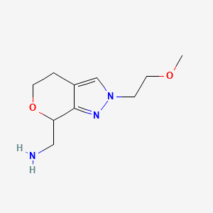 molecular formula C10H17N3O2 B8108729 (2-(2-Methoxyethyl)-2,4,5,7-tetrahydropyrano[3,4-c]pyrazol-7-yl)methanamine 