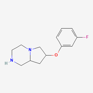 molecular formula C13H17FN2O B8108768 7-(3-Fluorophenoxy)octahydropyrrolo[1,2-a]pyrazine 