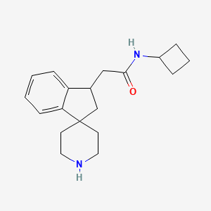 molecular formula C19H26N2O B8108785 N-Cyclobutyl-2-(2,3-dihydrospiro[indene-1,4'-piperidin]-3-yl)acetamide 