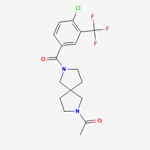 molecular formula C17H18ClF3N2O2 B8108793 1-(7-(4-Chloro-3-(trifluoromethyl)benzoyl)-2,7-diazaspiro[4.4]nonan-2-yl)ethanone 