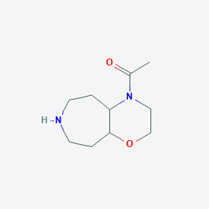 molecular formula C10H18N2O2 B8108823 1-(3,4a,5,6,7,8,9,9a-octahydro-2H-[1,4]oxazino[2,3-d]azepin-4-yl)ethanone 