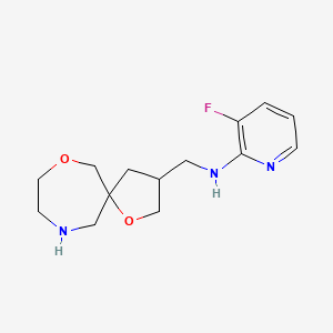 molecular formula C14H20FN3O2 B8108826 N-(1,7-dioxa-10-azaspiro[4.6]undecan-3-ylmethyl)-3-fluoropyridin-2-amine 
