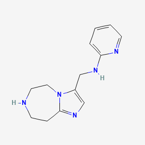 molecular formula C13H17N5 B8108843 N-((6,7,8,9-Tetrahydro-5H-imidazo[1,2-d][1,4]diazepin-3-yl)methyl)pyridin-2-amine 