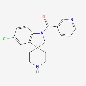 molecular formula C18H18ClN3O B8108864 (5-chlorospiro[2H-indole-3,4'-piperidine]-1-yl)-pyridin-3-ylmethanone 