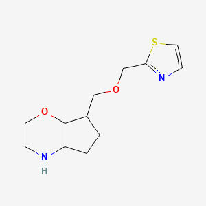 molecular formula C12H18N2O2S B8108884 7-((Thiazol-2-Ylmethoxy)Methyl)Octahydrocyclopenta[B][1,4]Oxazine 