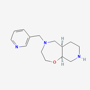 molecular formula C14H21N3O B8108892 (5aR,9aS)-4-(pyridin-3-ylmethyl)-3,5,5a,6,7,8,9,9a-octahydro-2H-pyrido[4,3-f][1,4]oxazepine 