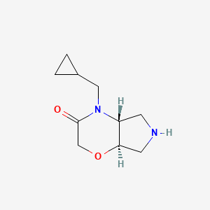 molecular formula C10H16N2O2 B8108906 rel-(4aR,7aR)-4-(cyclopropylmethyl)hexahydropyrrolo[3,4-b][1,4]oxazin-3(2H)-one 