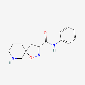 molecular formula C14H17N3O2 B8108941 N-Phenyl-1-oxa-2,7-diazaspiro[4.5]dec-2-ene-3-carboxamide 