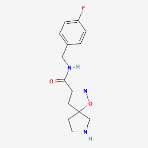 molecular formula C14H16FN3O2 B8108960 N-(4-Fluorobenzyl)-1-Oxa-2,7-Diazaspiro[4.4]Non-2-Ene-3-Carboxamide 