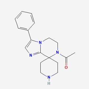 molecular formula C18H22N4O B8108975 1-(3-phenyl-5H-spiro[imidazo[1,2-a]pyrazine-8,4'-piperidine]-7(6H)-yl)ethanone 
