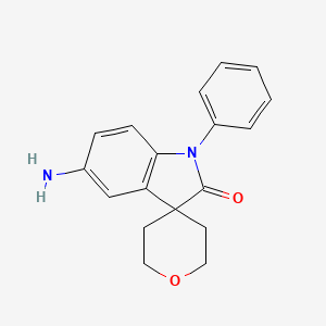 molecular formula C18H18N2O2 B8109021 5-Amino-1-phenyl-2',3',5',6'-tetrahydrospiro[indoline-3,4'-pyran]-2-one 
