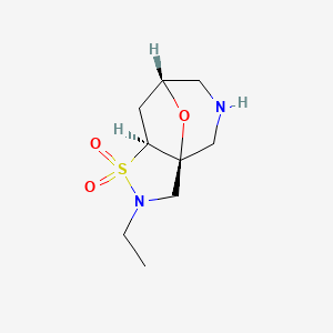 molecular formula C9H16N2O3S B8109062 (3aS,7R,8aS)-2-ethyloctahydro-3a,7-epoxyisothiazolo[4,5-c]azepine 1,1-dioxide 