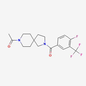 molecular formula C18H20F4N2O2 B8109097 1-(2-(4-Fluoro-3-(trifluoromethyl)benzoyl)-2,8-diazaspiro[4.5]decan-8-yl)ethanone 