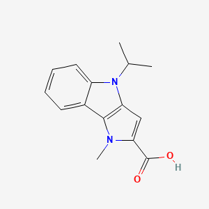 molecular formula C15H16N2O2 B8109143 4-Isopropyl-1-Methyl-1,4-Dihydropyrrolo[3,2-B]Indole-2-Carboxylic Acid 