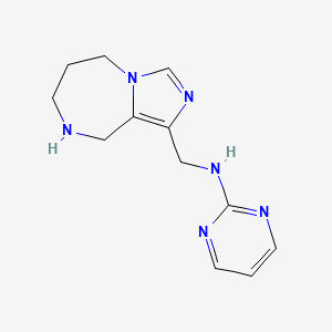 molecular formula C12H16N6 B8109170 N-((6,7,8,9-Tetrahydro-5H-Imidazo[1,5-A][1,4]Diazepin-1-Yl)Methyl)Pyrimidin-2-Amine 