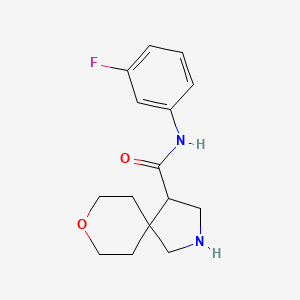 molecular formula C15H19FN2O2 B8109173 N-(3-Fluorophenyl)-8-oxa-2-azaspiro[4.5]decane-4-carboxamide 