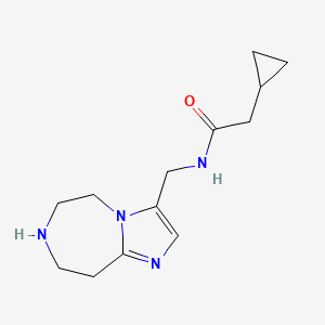 molecular formula C13H20N4O B8109178 2-cyclopropyl-N-((6,7,8,9-tetrahydro-5H-imidazo[1,2-d][1,4]diazepin-3-yl)methyl)acetamide 