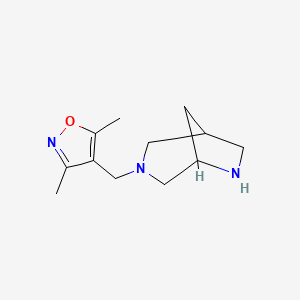 molecular formula C12H19N3O B8109184 4-(3,6-Diazabicyclo[3.2.1]octan-3-ylmethyl)-3,5-dimethylisoxazole 