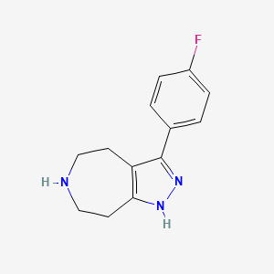 molecular formula C13H14FN3 B8109194 3-(4-氟苯基)-1,4,5,6,7,8-六氢吡唑并[3,4-D]氮杂环戊烯 
