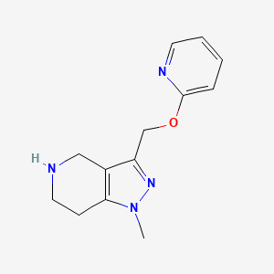 molecular formula C13H16N4O B8109195 1-Methyl-3-((pyridin-2-yloxy)methyl)-4,5,6,7-tetrahydro-1H-pyrazolo[4,3-c]pyridine 