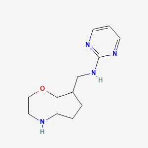 molecular formula C12H18N4O B8109203 N-((Octahydrocyclopenta[b][1,4]oxazin-7-yl)methyl)pyrimidin-2-amine 