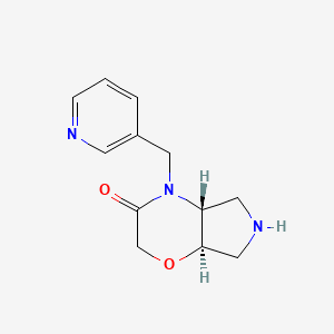molecular formula C12H15N3O2 B8109213 rel-(4aR,7aR)-4-(pyridin-3-ylmethyl)hexahydropyrrolo[3,4-b][1,4]oxazin-3(2H)-one 