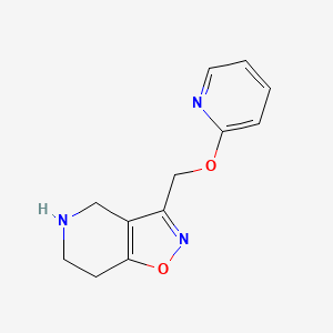 molecular formula C12H13N3O2 B8109216 3-((Pyridin-2-yloxy)methyl)-4,5,6,7-tetrahydroisoxazolo[4,5-c]pyridine 