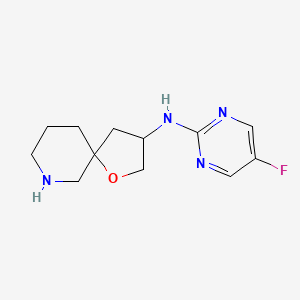 molecular formula C12H17FN4O B8109239 N-(5-Fluoropyrimidin-2-yl)-1-oxa-7-azaspiro[4.5]decan-3-amine 