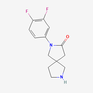 molecular formula C13H14F2N2O B8109256 2-(3,4-Difluorophenyl)-2,7-diazaspiro[4.4]nonan-3-one 