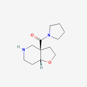 molecular formula C12H20N2O2 B8109267 rel-((3aR,7aR)-octahydrofuro[3,2-c]pyridin-3a-yl)(pyrrolidin-1-yl)methanone 