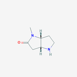 molecular formula C7H12N2O B8109283 rel-(3aR,6aR)-1-methylhexahydropyrrolo[3,2-b]pyrrol-2(1H)-one 