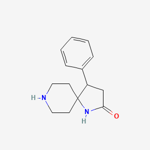 molecular formula C14H18N2O B8109344 4-Phenyl-1,8-Diazaspiro[4.5]Decan-2-One 