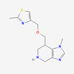 molecular formula C13H18N4OS B8109347 2-methyl-4-(((1-methyl-4,5,6,7-tetrahydro-1H-imidazo[4,5-c]pyridin-7-yl)methoxy)methyl)thiazole 