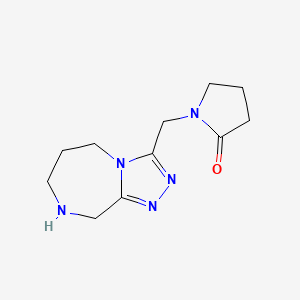molecular formula C11H17N5O B8109353 1-((6,7,8,9-Tetrahydro-5H-[1,2,4]triazolo[4,3-a][1,4]diazepin-3-yl)methyl)pyrrolidin-2-one 