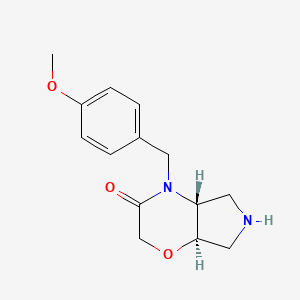 molecular formula C14H18N2O3 B8109381 (4Ar,7Ar)-4-(4-Methoxybenzyl)Hexahydropyrrolo[3,4-B][1,4]Oxazin-3(2H)-One 