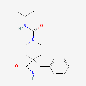 molecular formula C17H23N3O2 B8109386 N-Isopropyl-1-oxo-3-phenyl-2,7-diazaspiro[3.5]nonane-7-carboxamide 