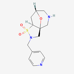 molecular formula C13H17N3O3S B8109387 Rel-(3As,7R,8As)-2-(Pyridin-4-Ylmethyl)Octahydro-3A,7-Epoxyisothiazolo[4,5-C]Azepine 1,1-Dioxide 