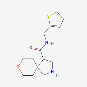 molecular formula C14H20N2O2S B8109441 N-(Thiophen-2-ylmethyl)-8-oxa-2-azaspiro[4.5]decane-4-carboxamide 