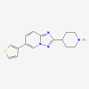 molecular formula C15H16N4S B8109476 2-(Piperidin-4-yl)-6-(thiophen-3-yl)-[1,2,4]triazolo[1,5-a]pyridine 