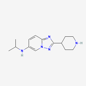 molecular formula C14H21N5 B8109487 N-Isopropyl-2-(piperidin-4-yl)-[1,2,4]triazolo[1,5-a]pyridin-6-amine 
