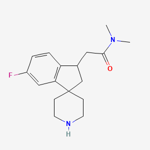 molecular formula C17H23FN2O B8109504 2-(6-Fluoro-2,3-dihydrospiro[indene-1,4'-piperidin]-3-yl)-N,N-dimethylacetamide 