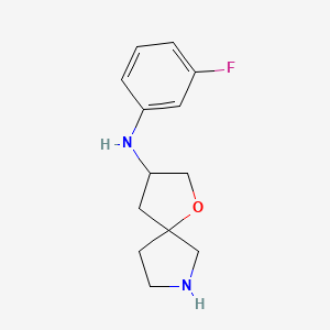 molecular formula C13H17FN2O B8109535 N-(3-Fluorophenyl)-1-oxa-7-azaspiro[4.4]nonan-3-amine 