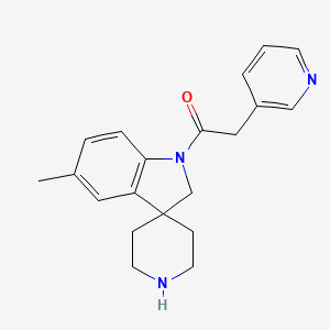 molecular formula C20H23N3O B8109542 1-(5-Methylspiro[indoline-3,4'-piperidin]-1-yl)-2-(pyridin-3-yl)ethanone 