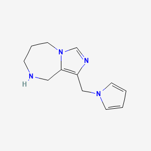 molecular formula C12H16N4 B8109559 1-((1H-Pyrrol-1-Yl)Methyl)-6,7,8,9-Tetrahydro-5H-Imidazo[1,5-A][1,4]Diazepine 