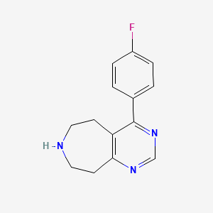 molecular formula C14H14FN3 B8109583 4-(4-Fluorophenyl)-6,7,8,9-Tetrahydro-5H-Pyrimido[4,5-D]Azepine 